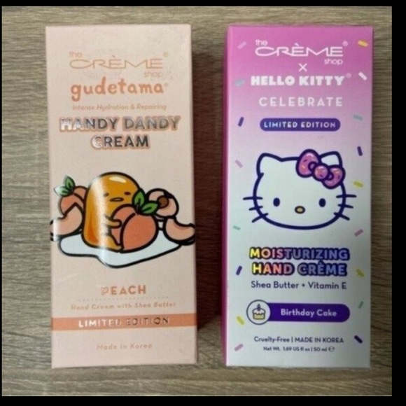 Hello Kitty x The Crème Shop x Gudetama Limited Edition Hand Lotion Bundle NEW - Picture 1 of 7